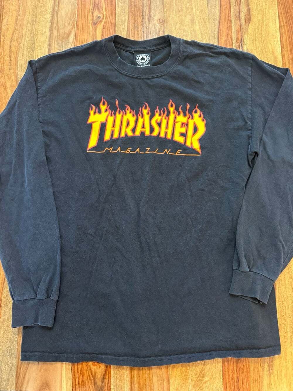 Thrasher Flame Long Sleeve T-Shirt Size L Black